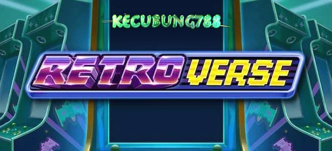 Tampilan visual neon dari slot RetroVerse dengan elemen arcade.